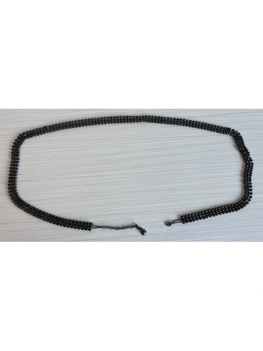 Vintage Black Rhinestone Belt Multi-Row Crystal Chain Waist Jewelry